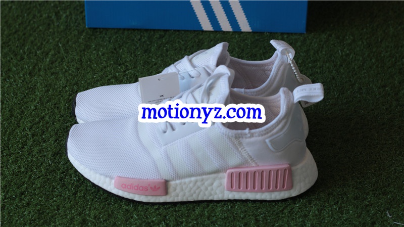 Real Boost Adidas NMD R1 White Pink GS